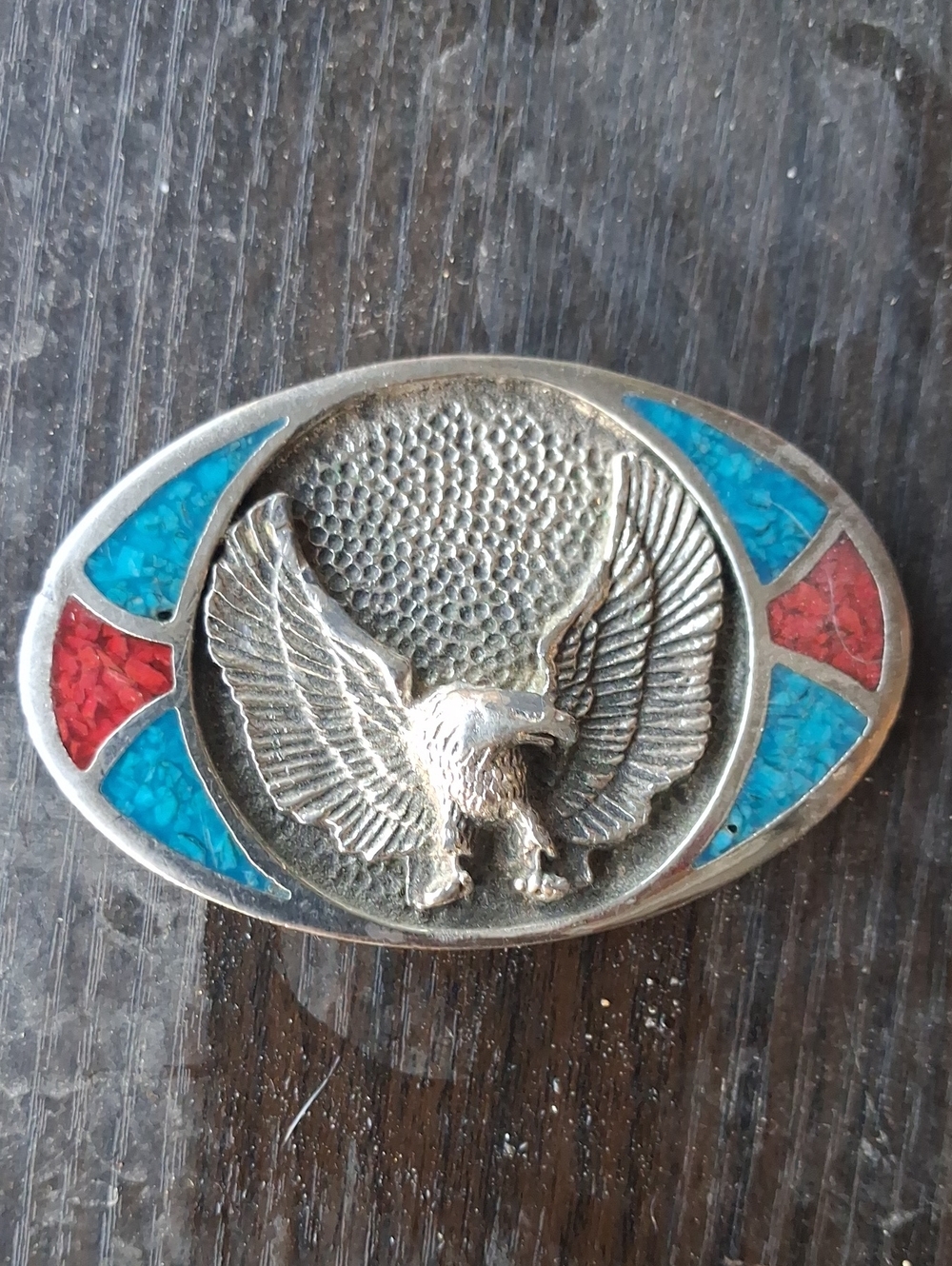 Eagle Turquoise Inlay Belt Buckle